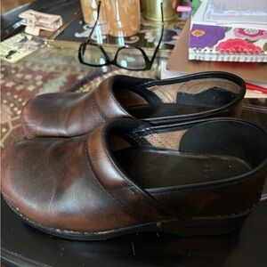 Dansko Brown Leather Mules